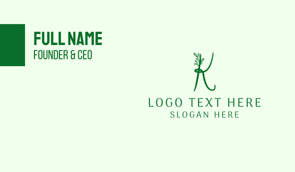 Natural Elegant Letter K Business Card Design Image Preview