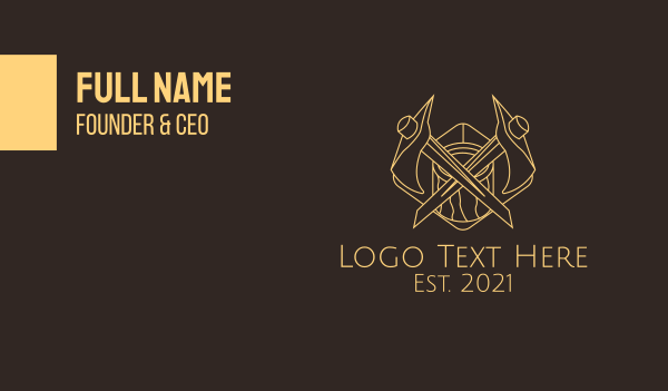 Minimalist Lumberjack Axe  Business Card Design Image Preview