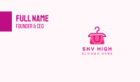 Pink Hanger Shopping Bag Business Card Design