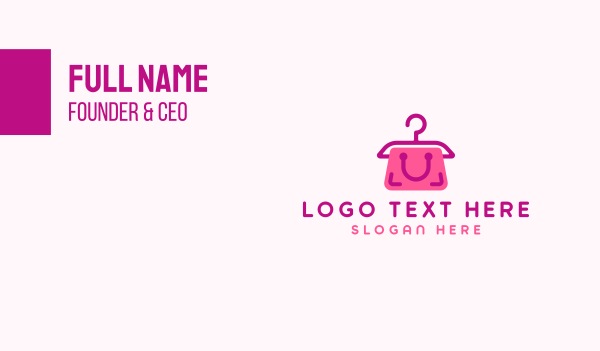 Pink Hanger Shopping Bag Business Card Design Image Preview