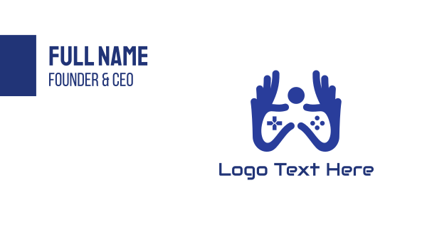 Blue Hand Gaming Business Card Design Image Preview