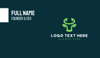 Green Bull Horns Business Card Design