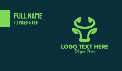 Green Bull Horns Business Card Image Preview