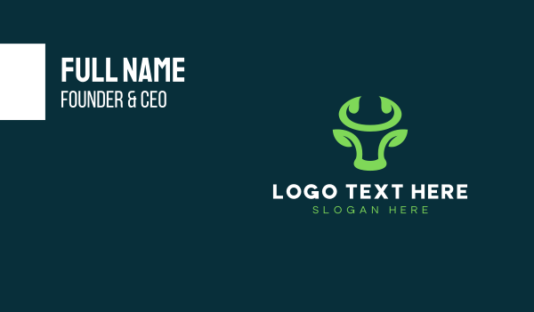 Green Bull Horns Business Card Design Image Preview