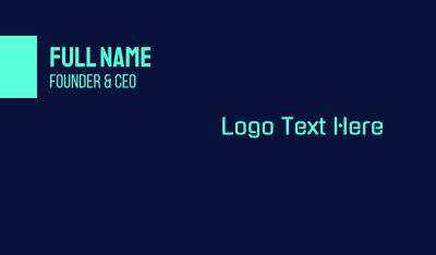 Bright Neon Blue Text Business Card Image Preview