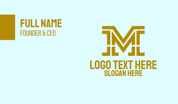 Gold Financial Letter M Business Card Design Image Preview