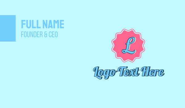 Playful Pink Badge Business Card Design Image Preview