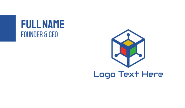 Generic Colorful Cyber Cube Business Card Design Image Preview