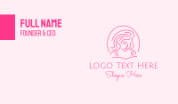 Pink Minimalist Lady Business Card Image Preview