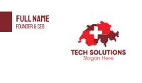 Red Switzerland Map Business Card Design