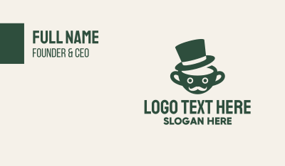 Coffee Cup Man Hat Business Card