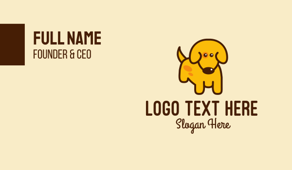 Cute Yellow Dog Business Card Design Image Preview