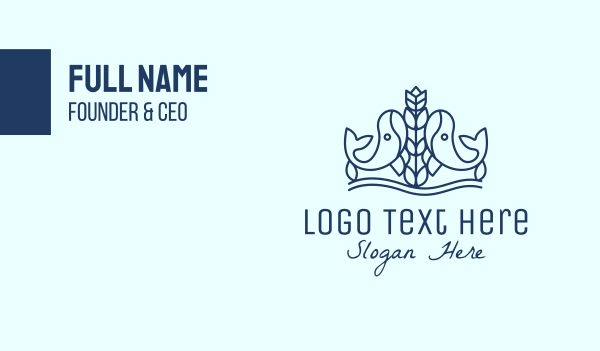 Blue Whale Flower Business Card Design Image Preview