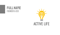 Bright Yellow Light Bulb Business Card Image Preview