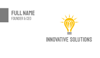 Bright Yellow Light Bulb Business Card Image Preview