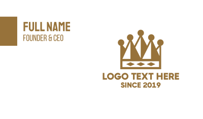 Gold Geometric Crown  Business Card
