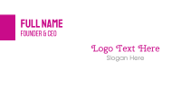 Curly Pink  Typeface Business Card Design