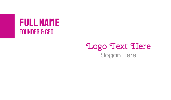 Curly Pink  Typeface Business Card Design Image Preview