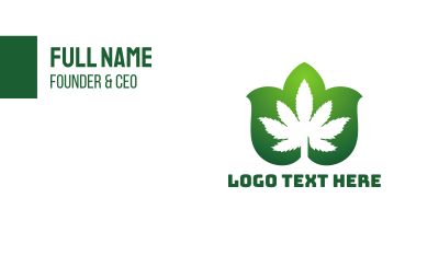 Cannabis Leaf Pattern Business Card