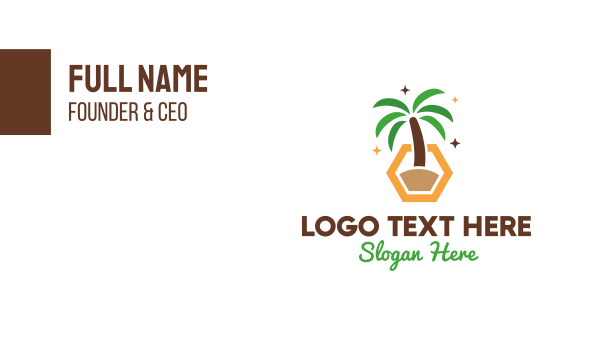 Hexagon Palm Tree Business Card Design