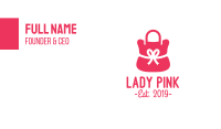 Ribbon Pink Purse  Business Card Image Preview