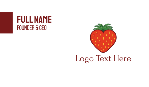 Strawberry Fruit Love Heart Business Card Design Image Preview