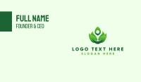 Green Flame Leaves Business Card Image Preview