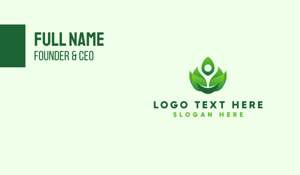 Green Flame Leaves Business Card Design Image Preview