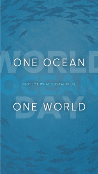 Simple Minimalist Ocean Day Facebook story Image Preview