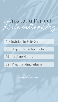 Tips for Relaxation Facebook Story Design