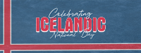 Geometric Icelandic National Day Facebook Cover Design