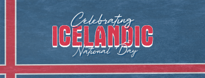 Geometric Icelandic National Day Facebook cover Image Preview