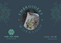 Embroidery Workshop Postcard Design