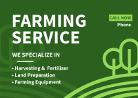 Farming Service Postcard Design