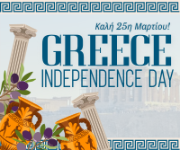 Greece Independence Day Patterns Facebook Post Design