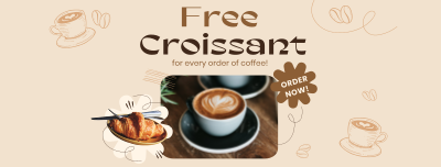 Croissant Coffee Promo Facebook cover Image Preview