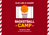 Basketball Camp Postcard Design