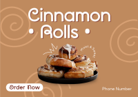 Quirky Cinnamon Rolls Postcard Image Preview