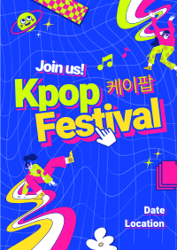 Trendy K-pop Festival Flyer Design