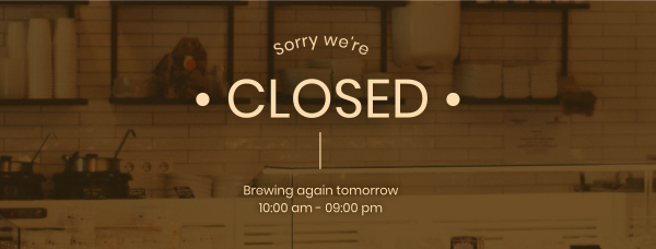 Coffee Shop Closed Facebook Cover Design Image Preview