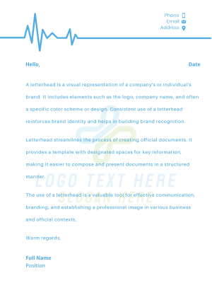 Medical Flatline Letterhead Image Preview