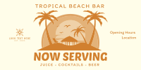 Tropical Beach Bar Twitter Post Design