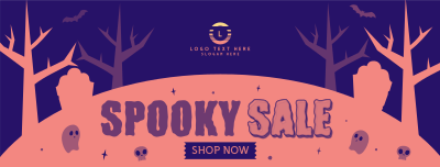 Spooky Ghost Sale Facebook cover Image Preview