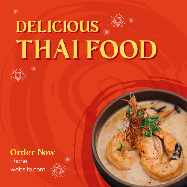 Authentic Thai Food Instagram Post Design