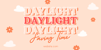 Quirky Daylight Saving Twitter Post Design