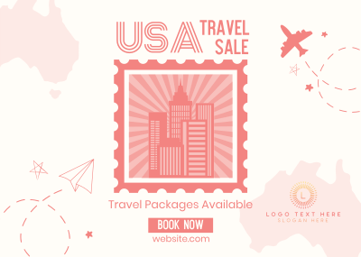 USA Travel Destination Postcard Image Preview