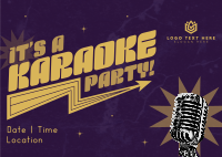Sparkly Karaoke Party Postcard Design