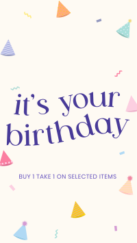 Party Hat and Confetti TikTok Video Image Preview