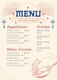 Elegant Oriental Restaurant Menu Preview