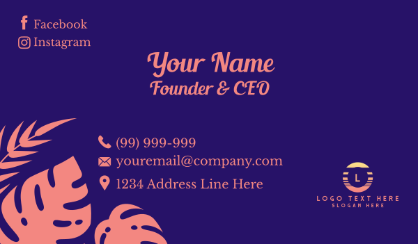 Tropical Plants Business Card Design Image Preview
